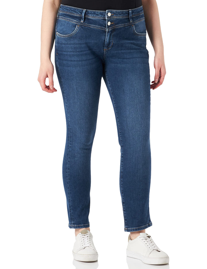 s.Oliver Damen Hose lang Betsy Slim Leg 34W / 32L Dark Blue Stretche, 34W / 32L Dark Blue Stretche