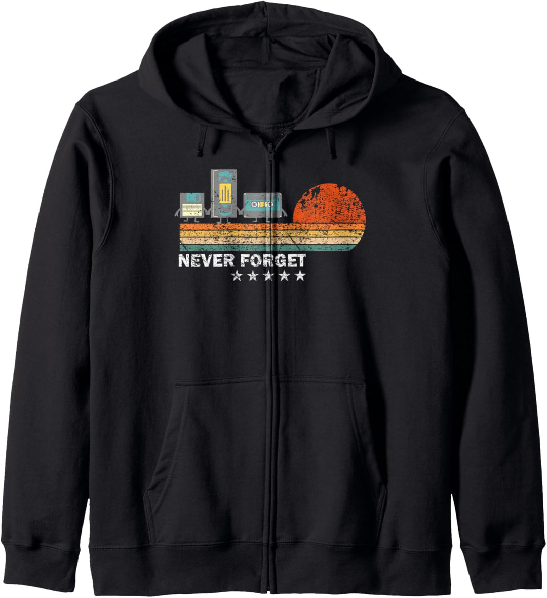 Never Forget Floppy, VHS, Cassette Retro Vintage Funny Gift Kapuzenjacke