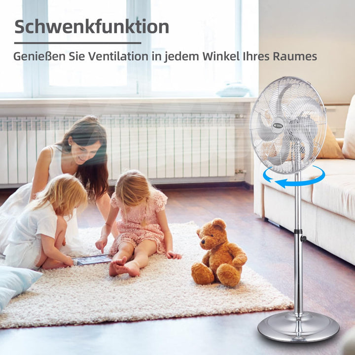 Be Cool Standventilator 40cm Super Silent BC40MSTF2205SS – Super Silent, Ø 40 cm, 50 Watt, stufenlos