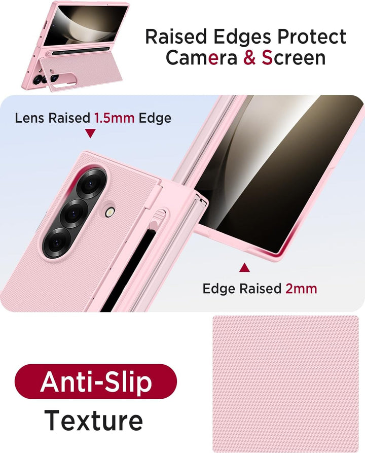 Miimall Kompatibel mit Samsung Galaxy Z Fold 5 Hülle mit S-Pen & Stifthalter, [HD Displayschutz] Ult