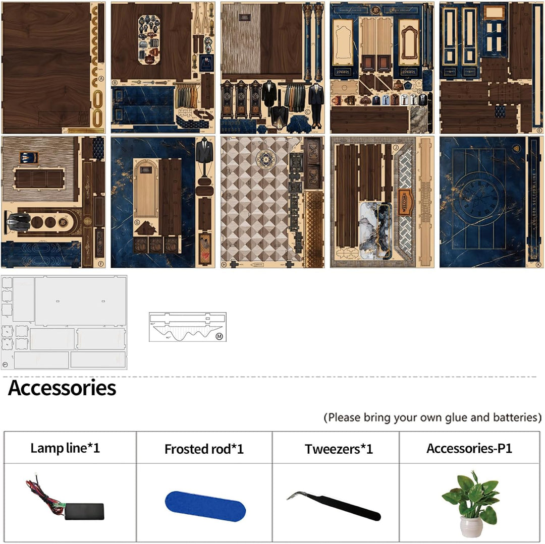 Book Nook Kit, DIY Miniatur Haus Puppenhaus Bausatz Bücherregal Deko für Jugendliche und Erwachsene（