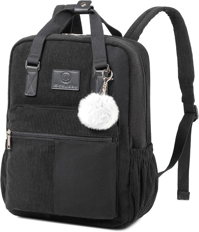 Makukke Rucksack Damen&amp;Herren, Cord Daypack Anti-Theft Tasche Casual Schultasche Citytasche, für Sch