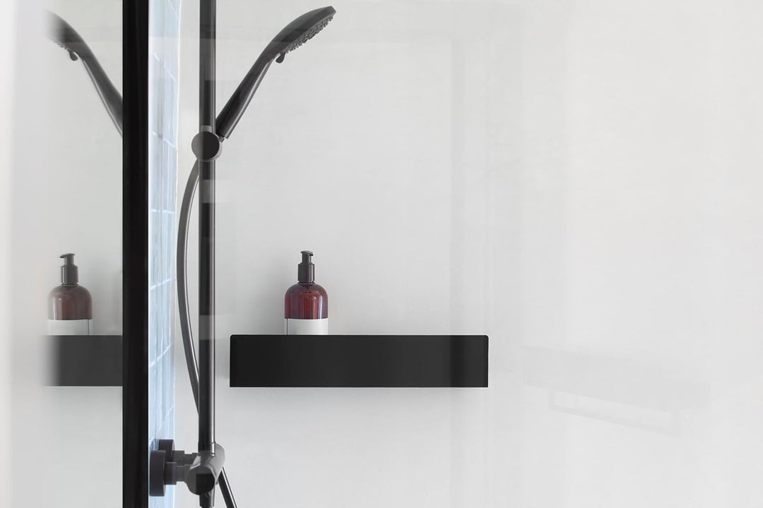 DABSTORY Duschablage Schwarz Edelstahl Duschregal für Wandmontage DOCIA 60cm Badregal Schmal Schwarz
