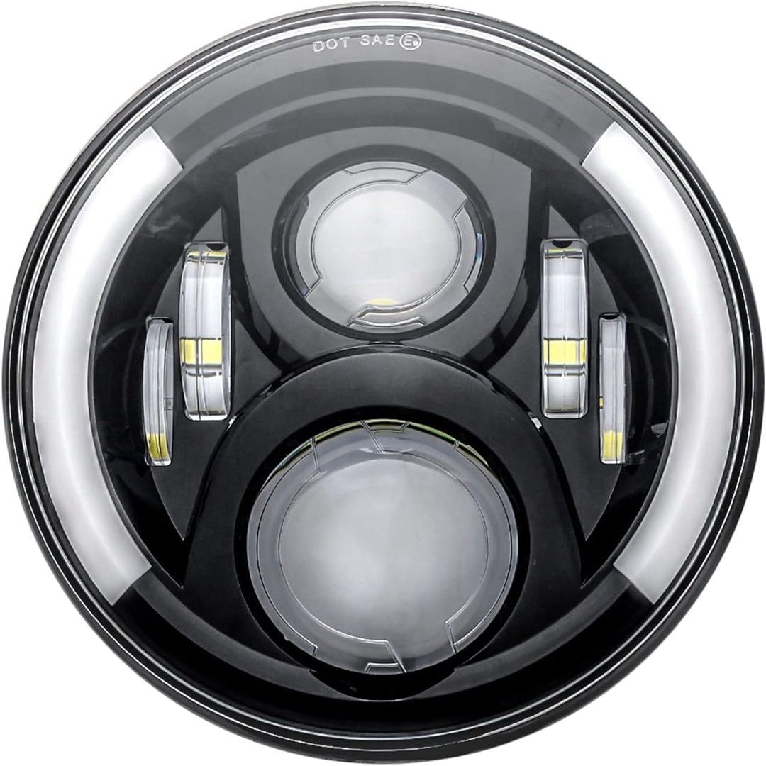 SKUNTUGUANG 7 Zoll Schwarz Daymaker LED Scheinwerfer Halo Engels-Auge Und Bernstein Blinker Für 97-1