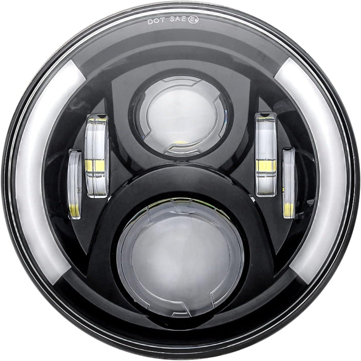 SKUNTUGUANG 7 Zoll Schwarz Daymaker LED Scheinwerfer Halo Engels-Auge Und Bernstein Blinker Für 97-1