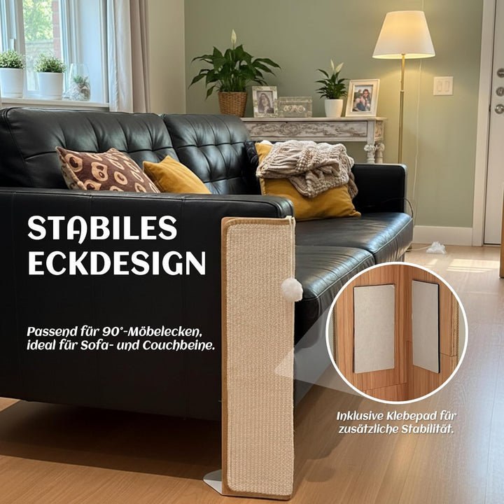 PETKARAY Katzenkratzbrett für unter Möbeln, 60 cm Sisal Kratzbrett für Sofa-Ecke, Katzen Kratzbaum,