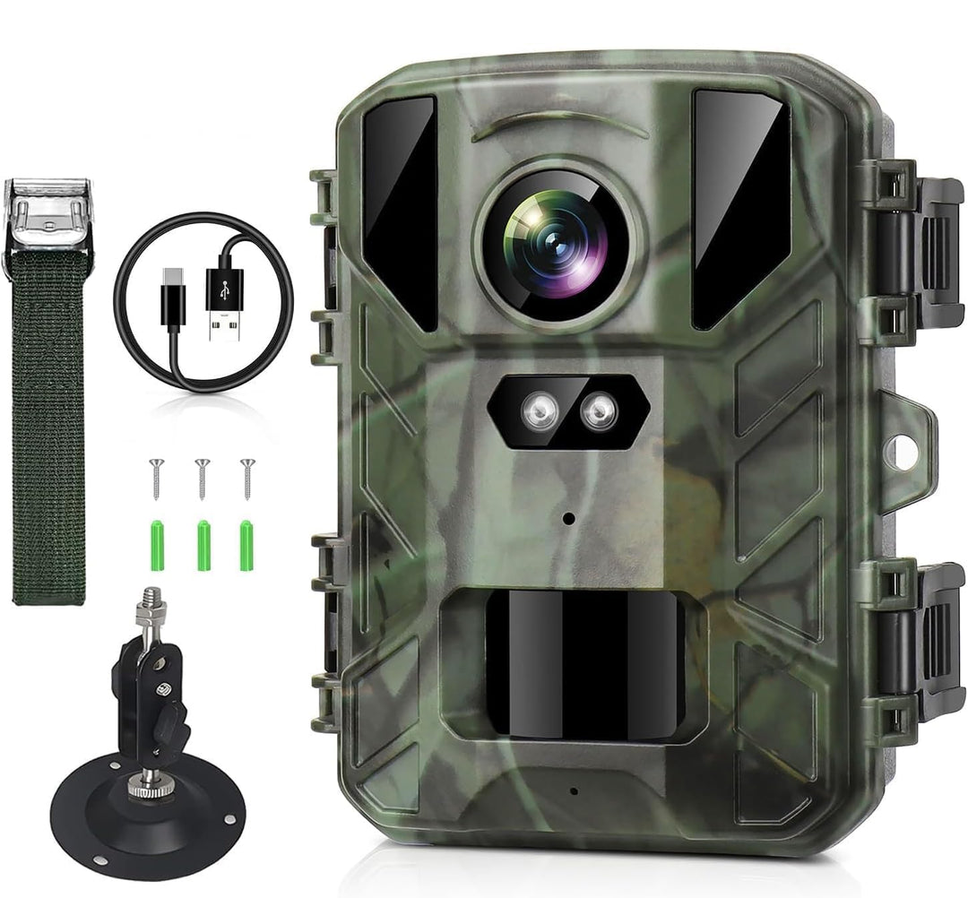 Mini Wildkamera 4K 50MP, Wildtierkamera mit Nachtsicht Bewegungsmelder 850 IR LEDs, 0,2s Schnelle Tr