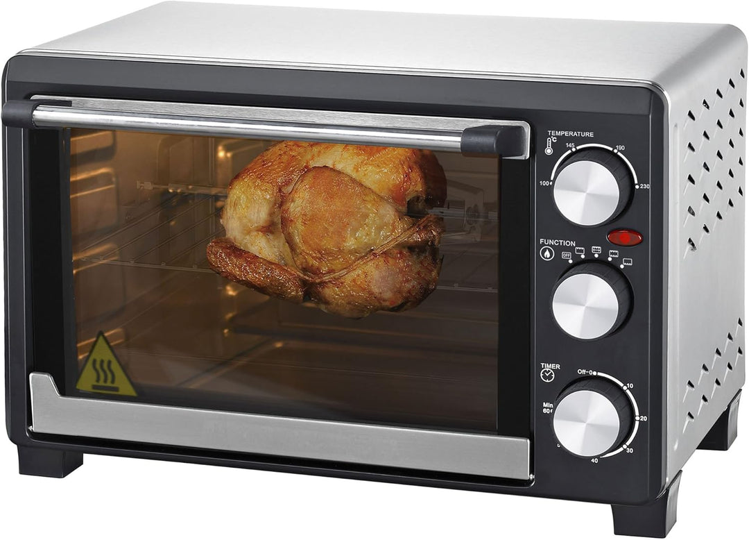 Syntrox Germany 18 Liter Mini Stand Backofen mit Umluft und Drehspiess Miniofen Minibackofen Pizzaof