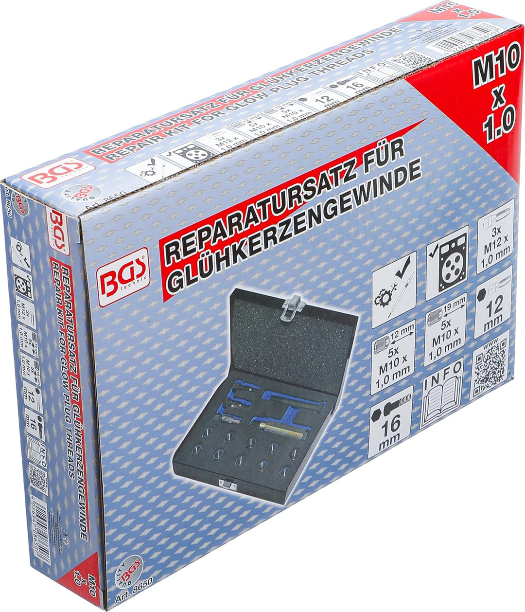 BGS 8650 | Reparatursatz für Glühkerzengewinde | M10 x 1,0 mm