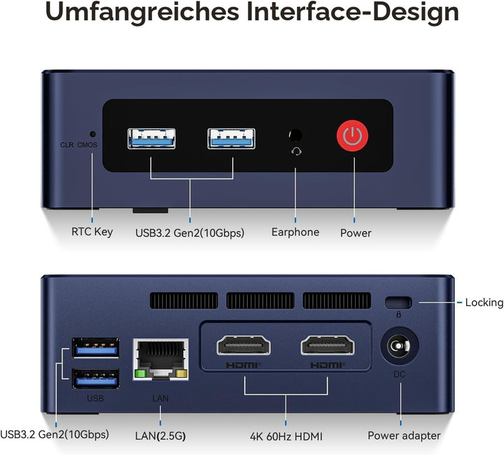 Beelink MINI S12 Pro Mini PC, 12th Gen Intel Alder Lake-N100 Prozessor (bis zu 3,4GHz) Mini Computer