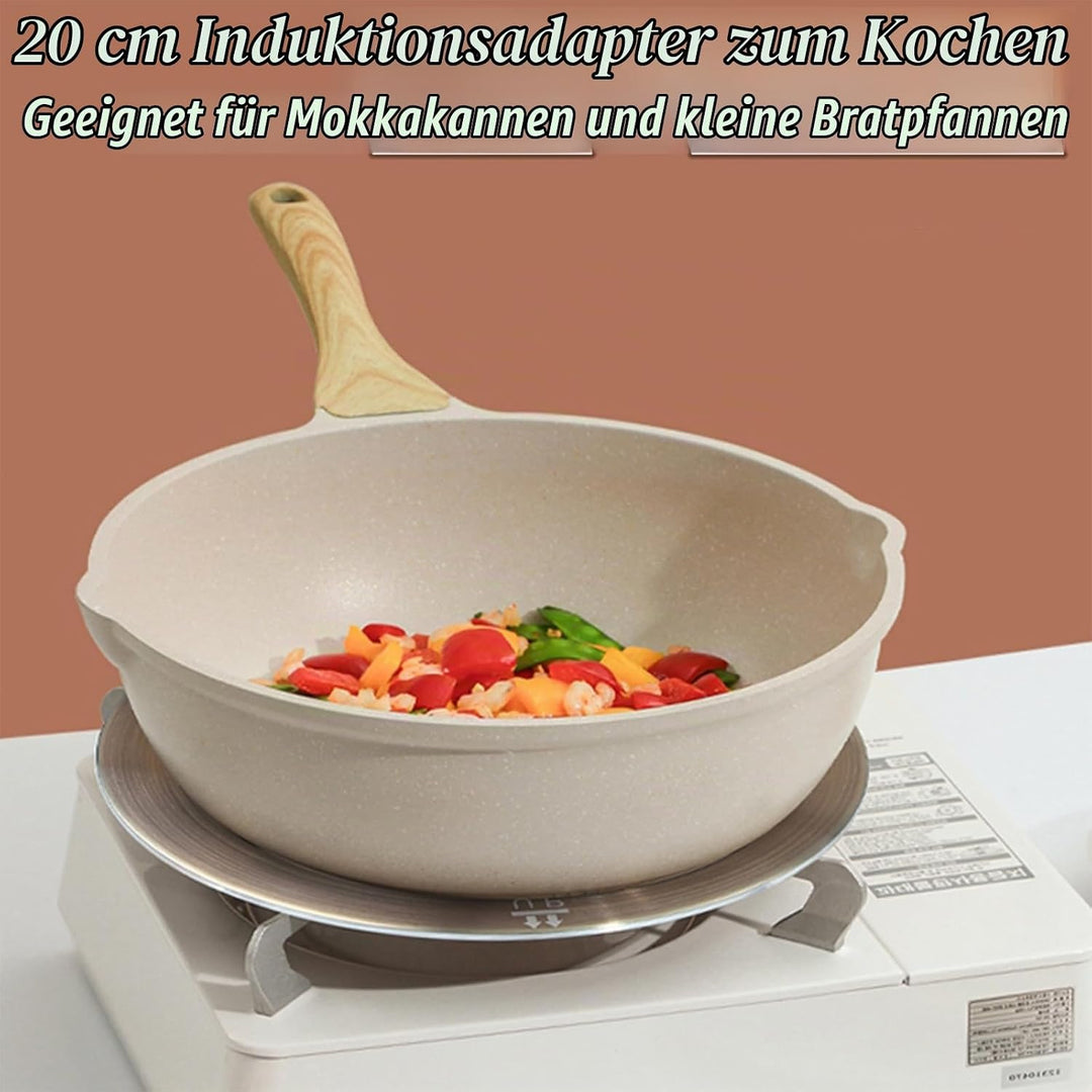 Universal Induktion Adapterplatte Ø 20 cm, Kleine Induktionsadapter mit Wärmeisolierunggriff aus Ede
