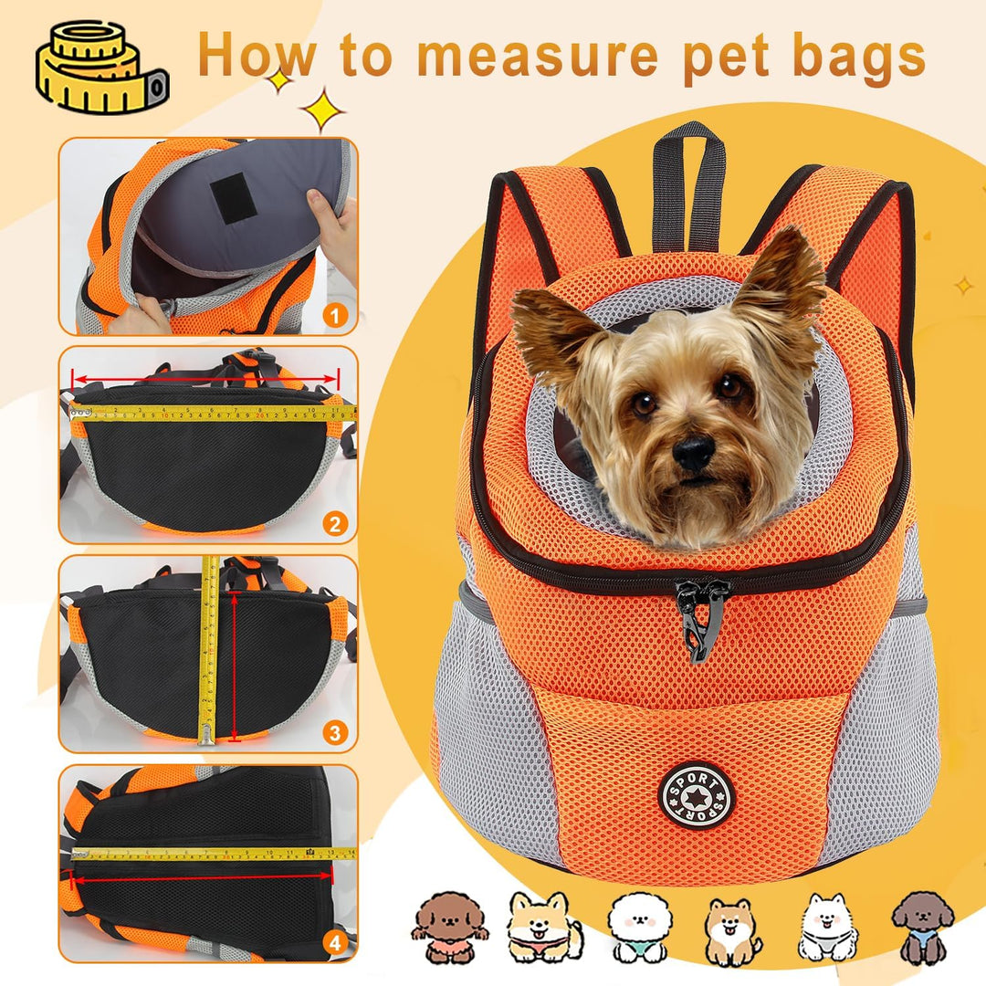 M MUNCASO Hundetrage-Rucksack Welpentasche Kleine Haustier-Fronttasche mit Atmungsaktivem, Head-Out-