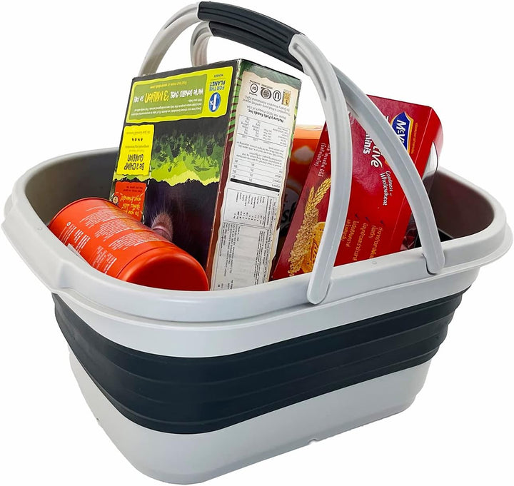 SAMMART 13L Faltbarer Korb mit Griff – Tragbarer Picknickkorb/Krater für den Aussenbereich – Faltbar