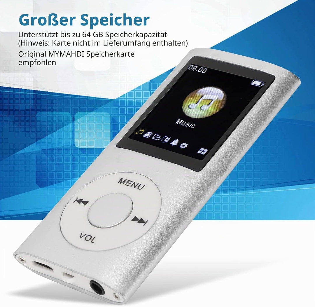 Tragbarer MP3 -Player Compact Design 1,8 Zoll LCD High Fidelity Sound Music Player digitaler Audioge