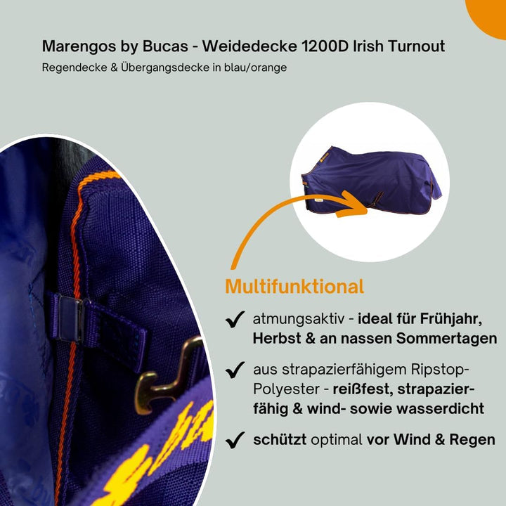 Marengos by Bucas - Winterdecke Weidedecke 1200D Irish Turnout mit 50g, 100g, 200g oder ohne Füllung