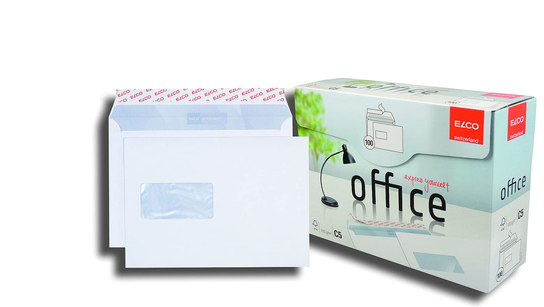 ELCO Office Versandtasche C5 100 g/m² FSC-zertifiziert mit Haftverschluss 90 x 45 mm in Shop-Box 100