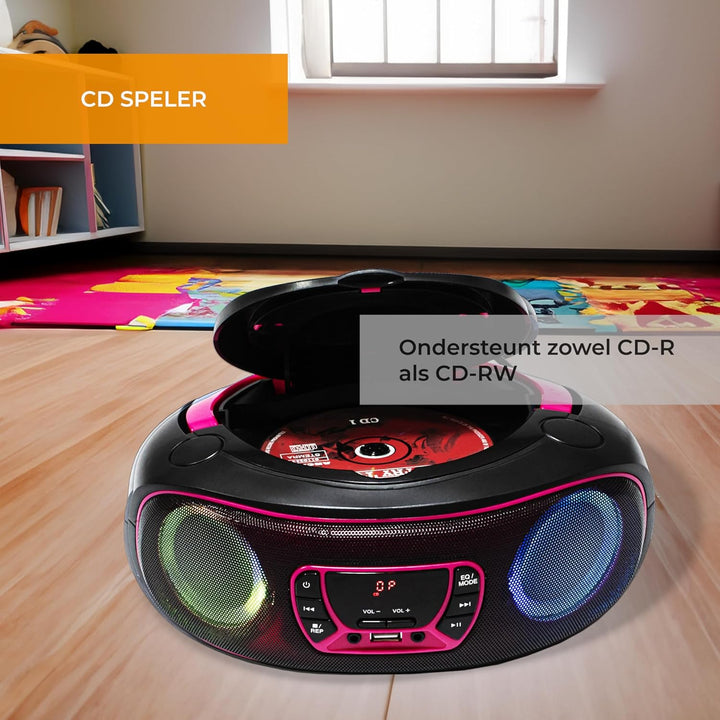 Denver Electronics TCL-212BT CD-Radio UKW AUX, CD, USB, Bluetooth Stimmungslicht Pink, 111141300011