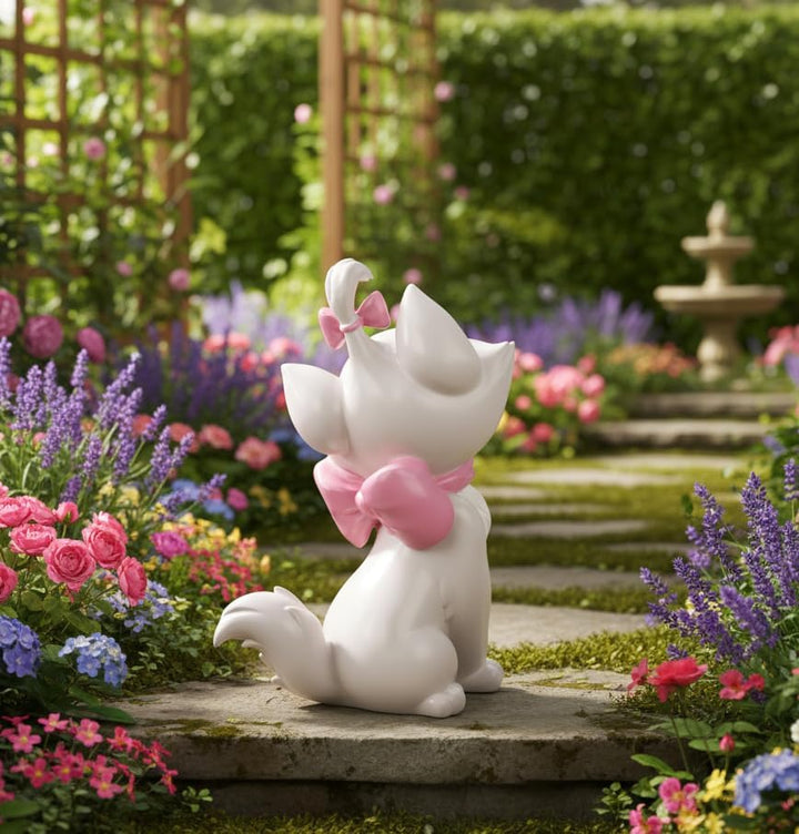 Gartenfigur Katze Marie 41cm Wetterfeste Disney Dekoration für Garten und Zuhause | 30cm Polyresin S