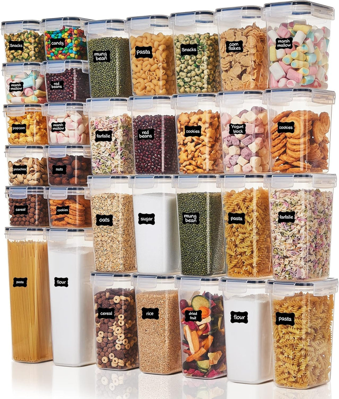 Vtopmart Vorratsdosen mit Deckel Luftdicht, Set mit 32 Vorratsbehälter, BPA-frei, Küchen Aufbewahrun