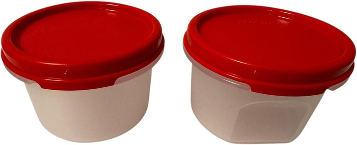 Tupperware Tpperware Smidgets Behälter klein Mini 200ml rot transparent mit Deckel auslaufsicher 200