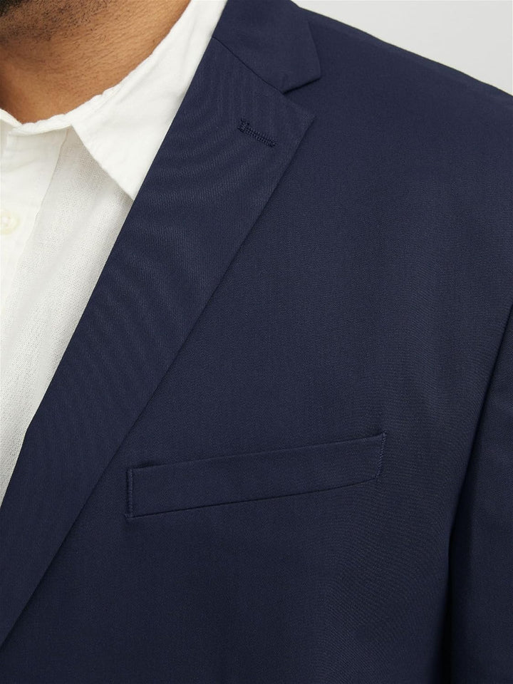 JACK & JONES Male Einreihiger Blazer und Hose Plus Size Slim Fit Anzug 64 Dark Navy, 64 Dark Navy