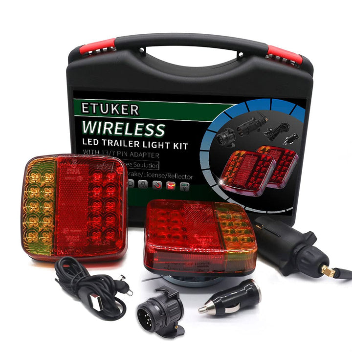 ETUKER LED Magnetische Drahtlose Anhänger Rücklicht mit Reflektor, 12V Wasserdichtes drahtloses Anhä