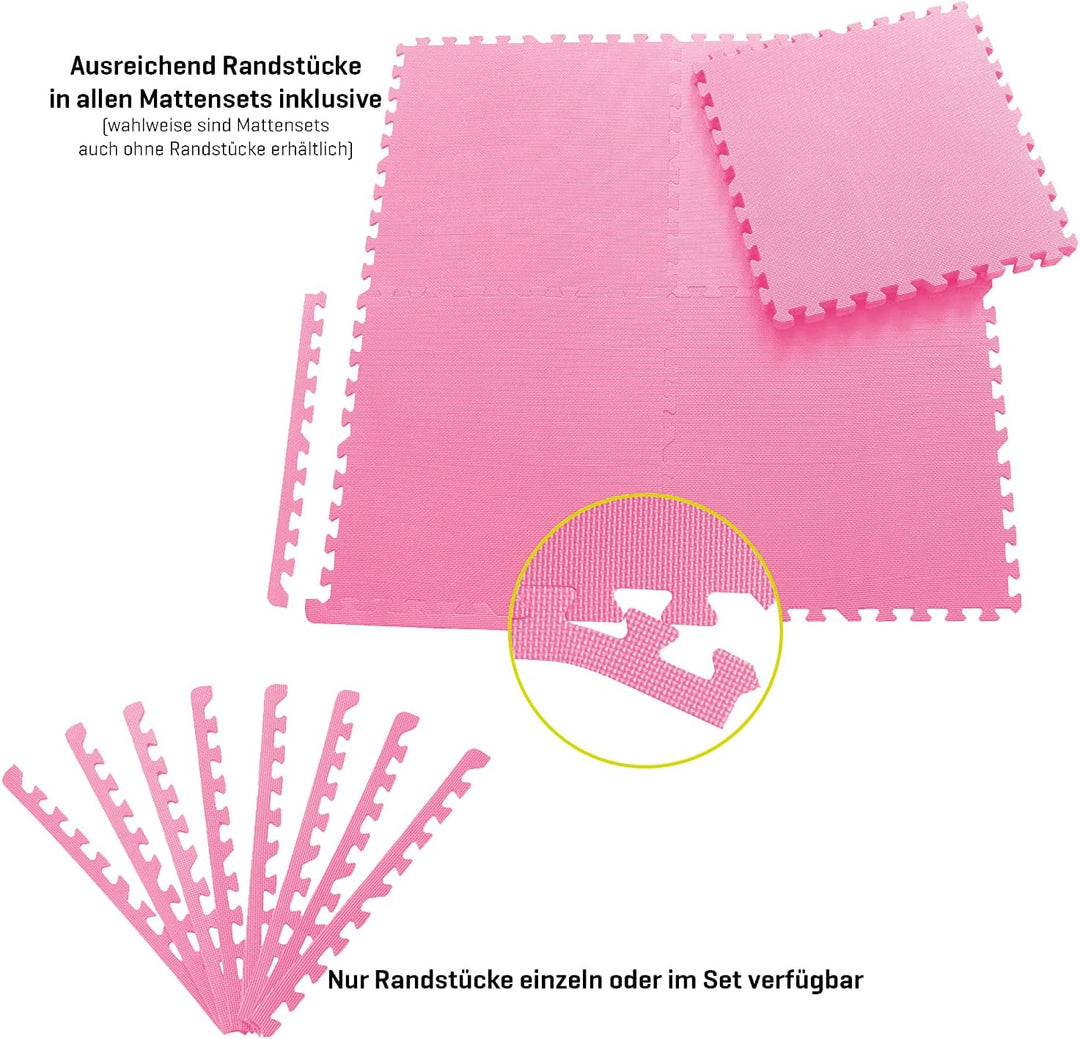 Sporttrend 24® 18 Schutzmatten + 36 Randstücke Set Farbwahl 60x60x1cm | 6,48qm | Bodenschutzmatte Sp