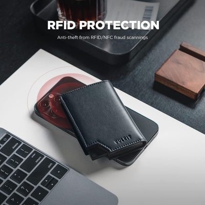 VULKIT Kreditkartenetui RFID Blockierendes Pop Up Kartenetui aus Leder für Männer und Frauen, mit Ge