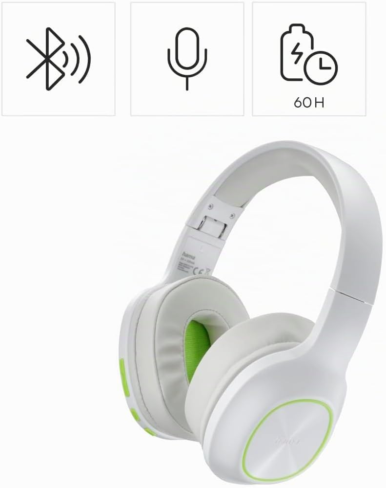 Hama Bluetooth Kopfhörer Over-Ear (Kopfhörer kabellos mit 60h Akku, mit extra Bass, Multipoint Verbi