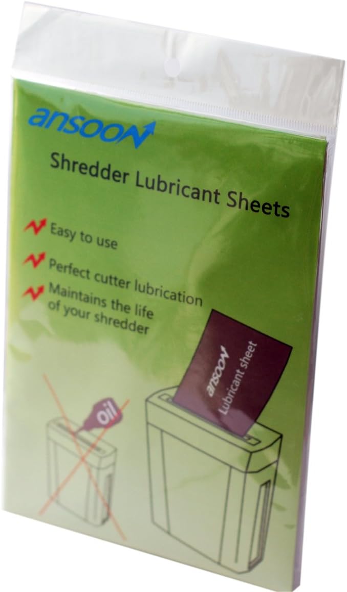 Ansoon Papiervernichter Schmierstoff Blätter 12PCS white-12PCS, 12PCS