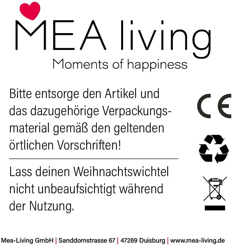 Mea-Living WEIHNACHTSWICHTEL Felix mit LED, weiss, klein, Weihnachtsdeko aus Porzellan, Wichtel, Ges