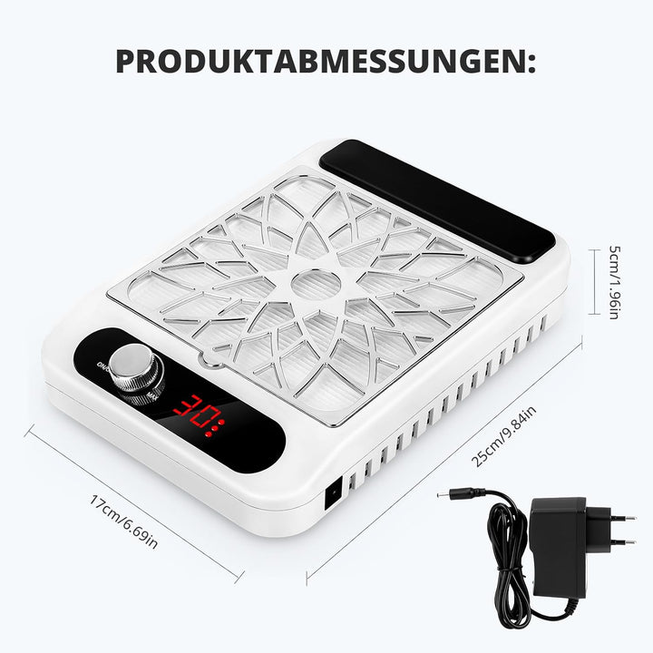 Staubabsaugung für Nägel mit Filter, Nagelstaubsauger Wiederaufladbare mit Akku, Nagelstaubsammler E