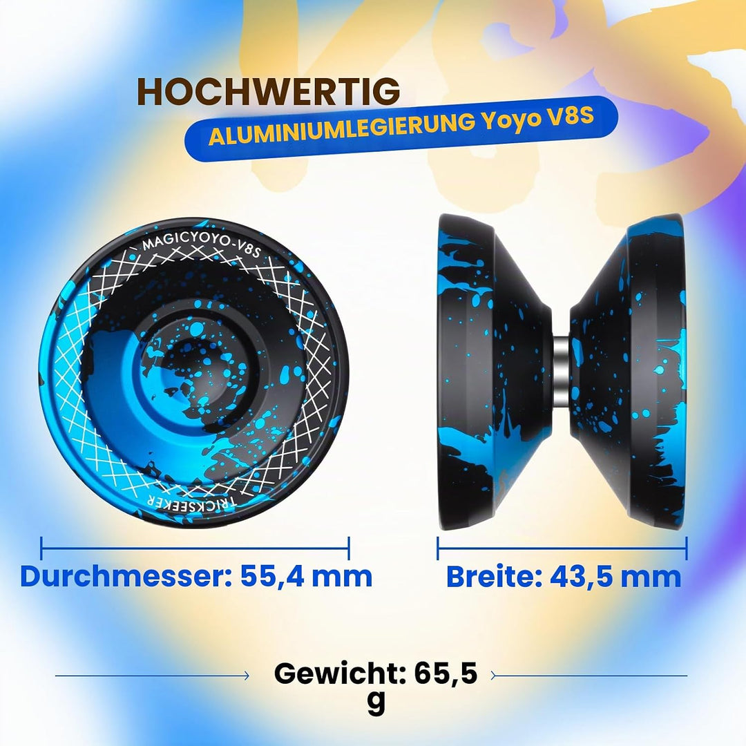 MAGICYOYO JoJo V8S Profi Finger Spin Yoyo für Anfänger &amp; Fortgeschrittene, Responsive JoJo für Kinde
