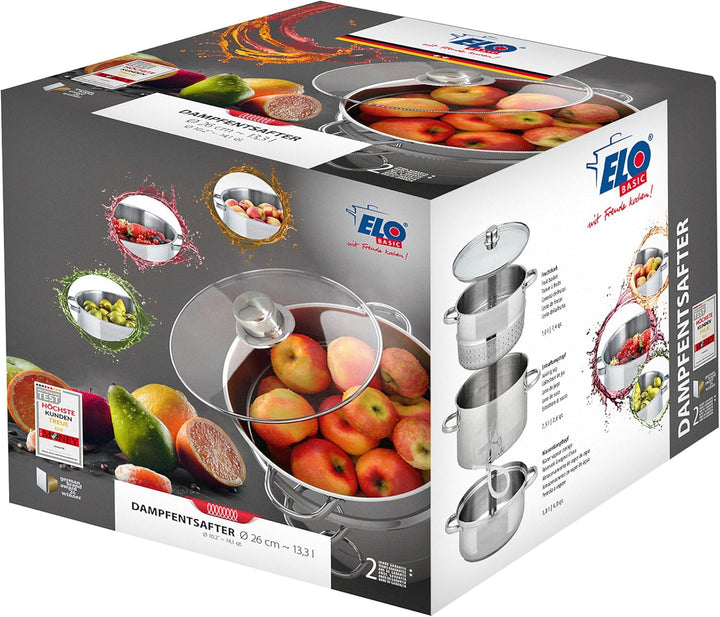 ELO Galactica Entsafter 26cm, Set 5-teilig, Dampfentsafter, energiesparender Kapselboden, vitaminsch
