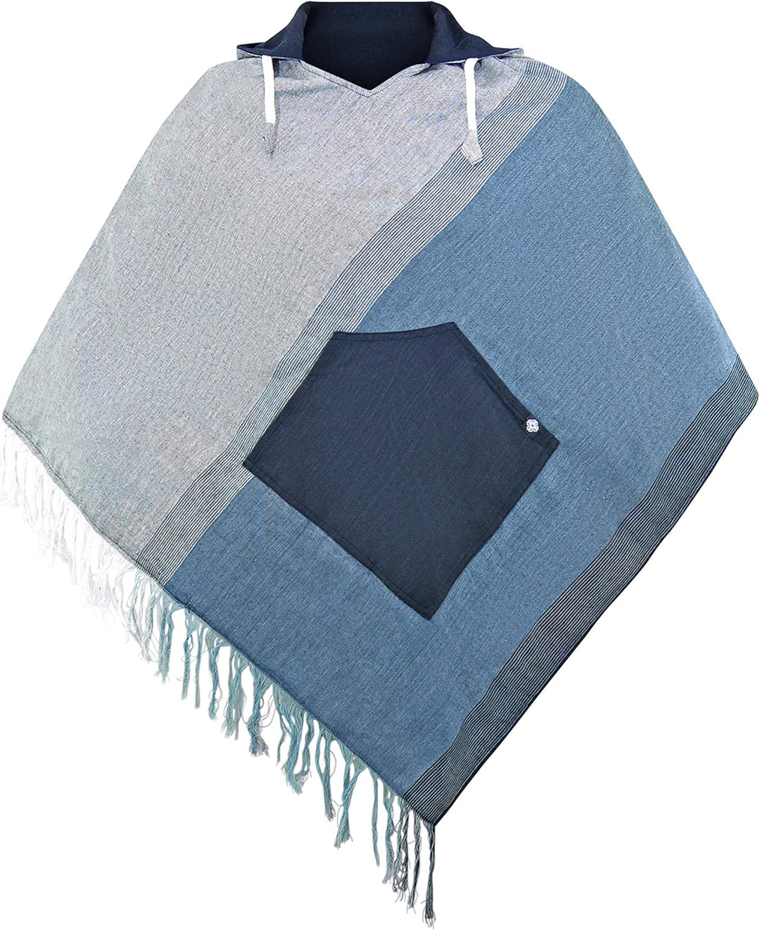 virblatt - Poncho Herren & Poncho Damen | Baumwolle | Herren Poncho mit Kapuze | Wendefunktion | Pon