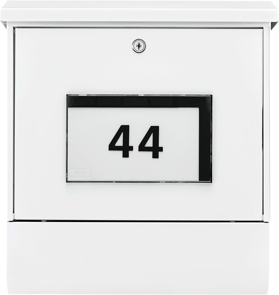 Burg Wächter Briefkasten mit Zeitungsfach und beleuchteter Hausnummer, Verzinkter Stahl, Einwurf-For