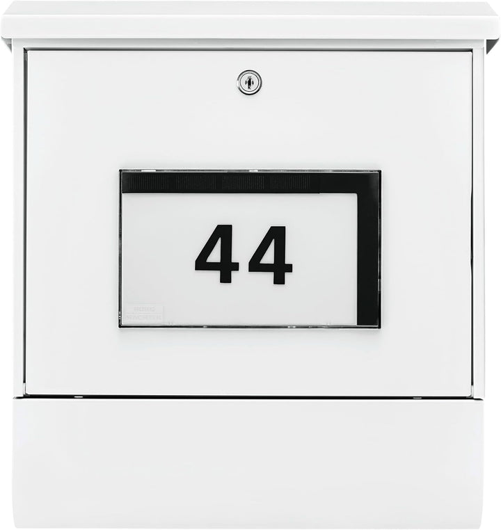 Burg Wächter Briefkasten mit Zeitungsfach und beleuchteter Hausnummer, Verzinkter Stahl, Einwurf-For