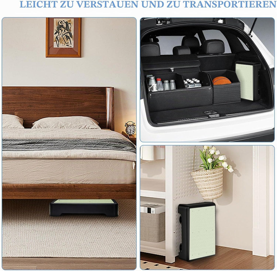 Rutschfest Trittstufe, Nachleuchtende Tritthocker mit 3-Stufig Höhenverstellbar & Max.250kg Belastba