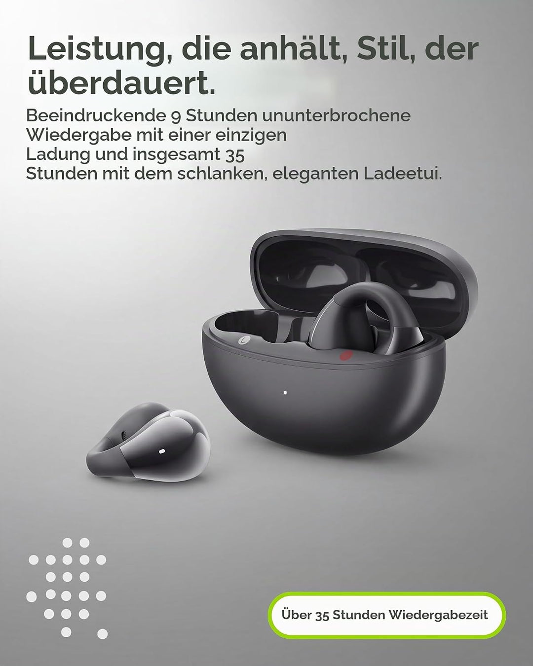 Boompods BOOMCLIP PRO - Open Ear Kopfhörer Bluetooth &amp; Clip On Wireless Ohrclip-Ohrhörer mit 9 Std