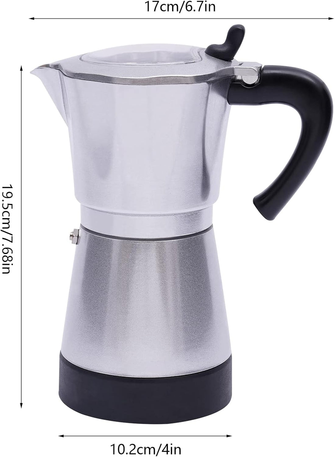 Espressokocher für 6 Tassen, 480W 300ml Elektrische Kaffeekocher mit 360° Basis Espressokanne Moka-K