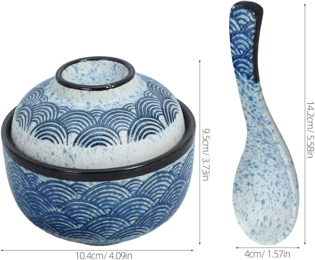 Gatuida 1Satz Multifunktionale Japanische Suppenschale mit Deckel Teilig für Miso Suppe und Ramen Mi