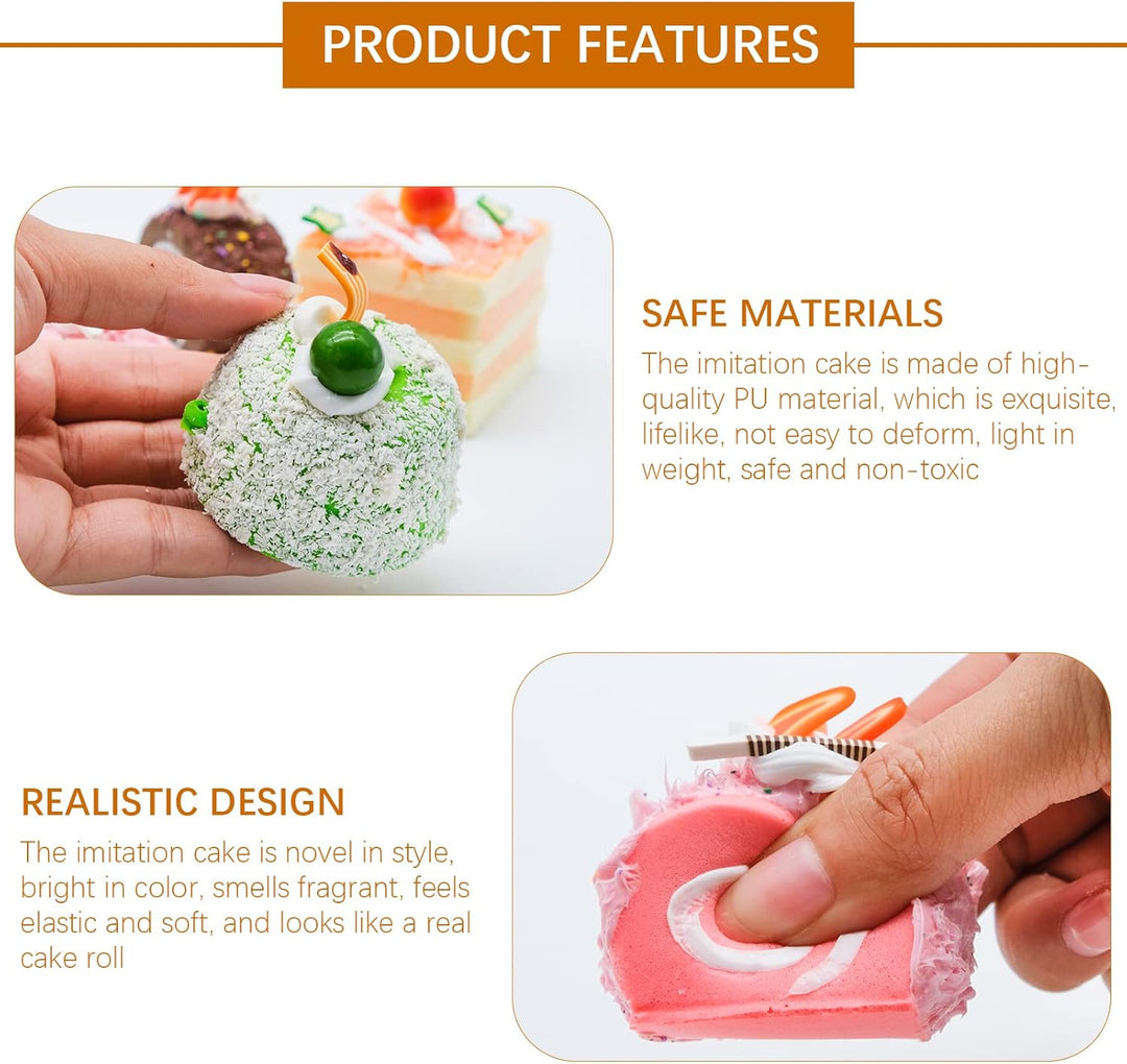 Künstliche Kuchen, 5 Stück Realistische Gefälschte Lebensmittel, Simulation Kuchen, Fake Kuchen Mode
