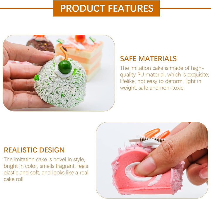 Künstliche Kuchen, 5 Stück Realistische Gefälschte Lebensmittel, Simulation Kuchen, Fake Kuchen Mode