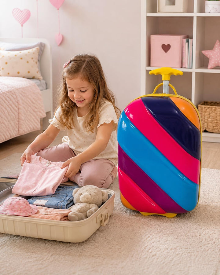 Bayer Chic 2000 - Bouncie Kinder-Trolley Rainbow, Kindergepäck, Kinderkoffer, bunt, 46 cm