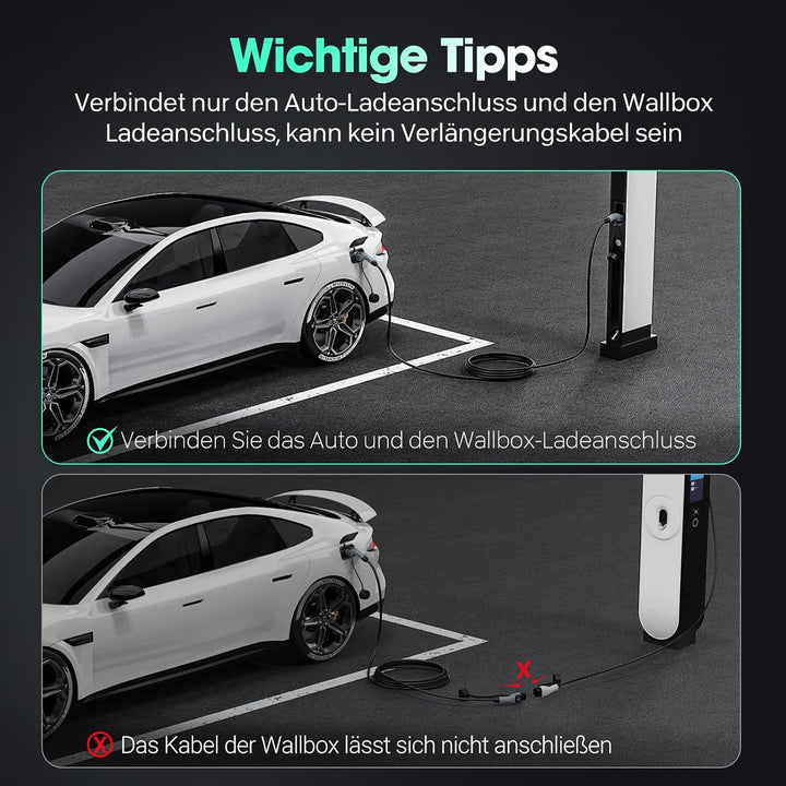 Typ-2-Ladekabel, 22KW 5M 32A Dreiphasiges E-Auto-Ladekabel Typ 2 auf Typ 2 Mode 3 für Elektro- und H