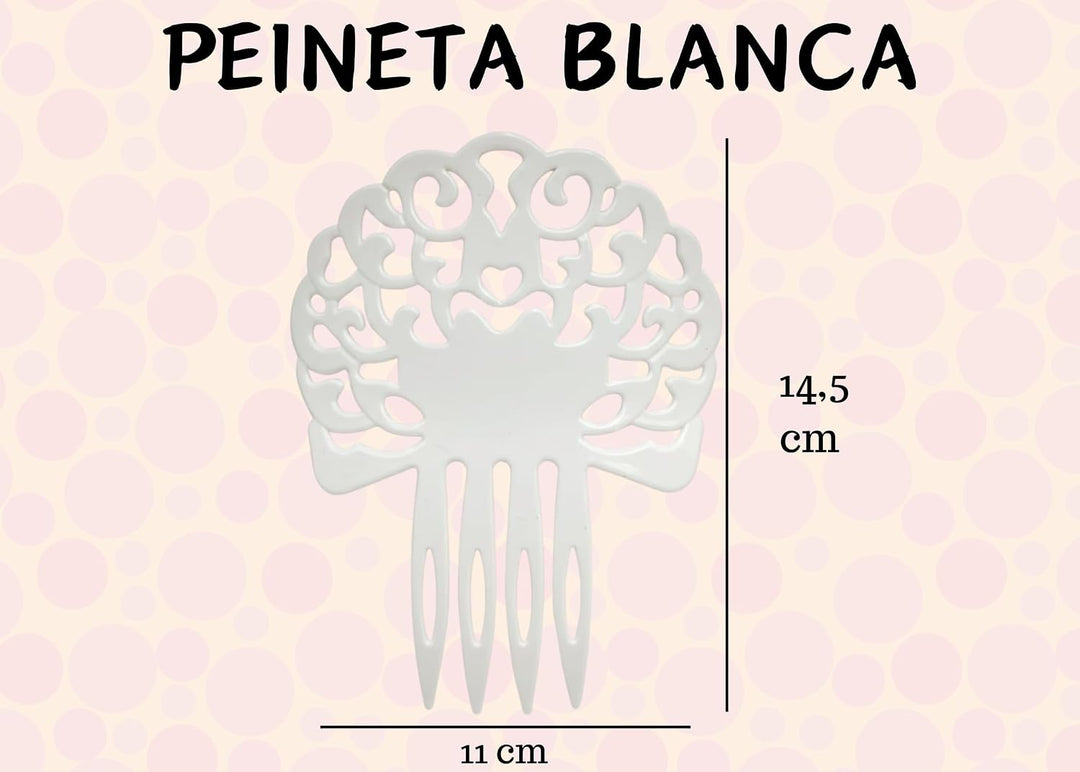 Flamingo-Set mit besticktem Schal, Kamm, Blume mit Klammer und Armband – Zubehör für Messen und Sevi