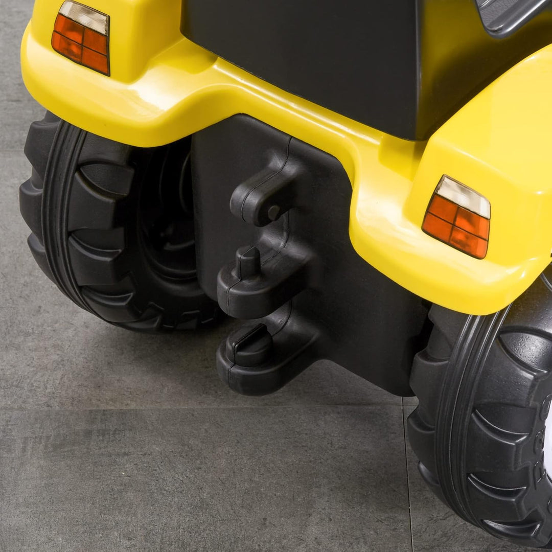 HOMCOM Trettraktor Tretauto Traktor ab 3 Jahre Spielzeug Kinder Schwarz+Gelb 114 x 41 x 52 cm Mehrfa