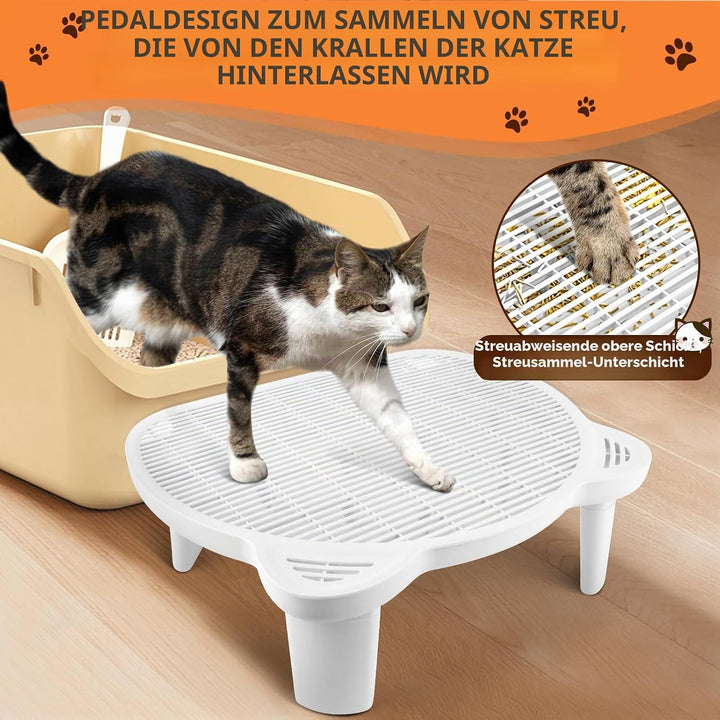 Verstellbare Katzen Rampe für Katzentoilette, Erhöhte Katzentoilette Stufe, Doppelte Katzenstreufall