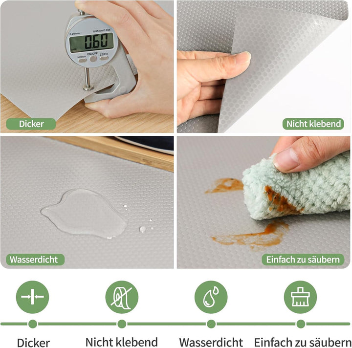 wohomuke Schubladenmatte 30x600cm küche Matte für schubladen schubladeneinlage zuschneidbar Eva Kühl