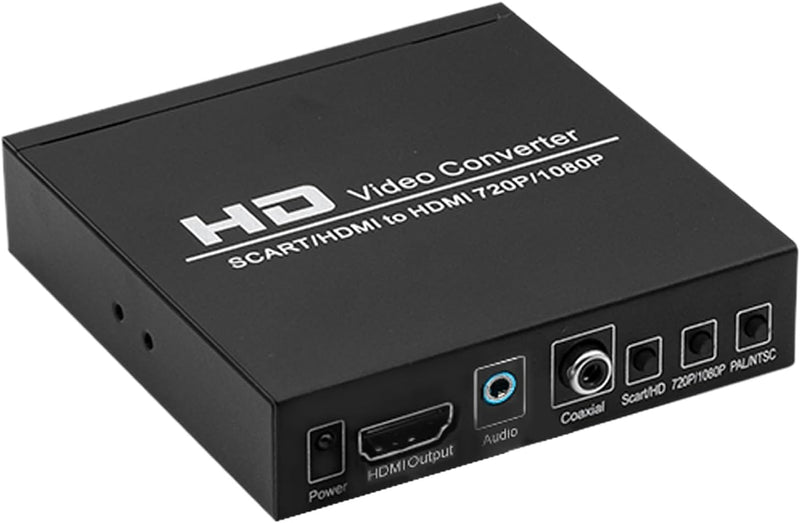 Mcbazel SCART+HDMI-zu-HDMI-Konverter mit 3,5 mm wandelt EIN Signal im Format 480I(NTSC)/576I(PAL) in